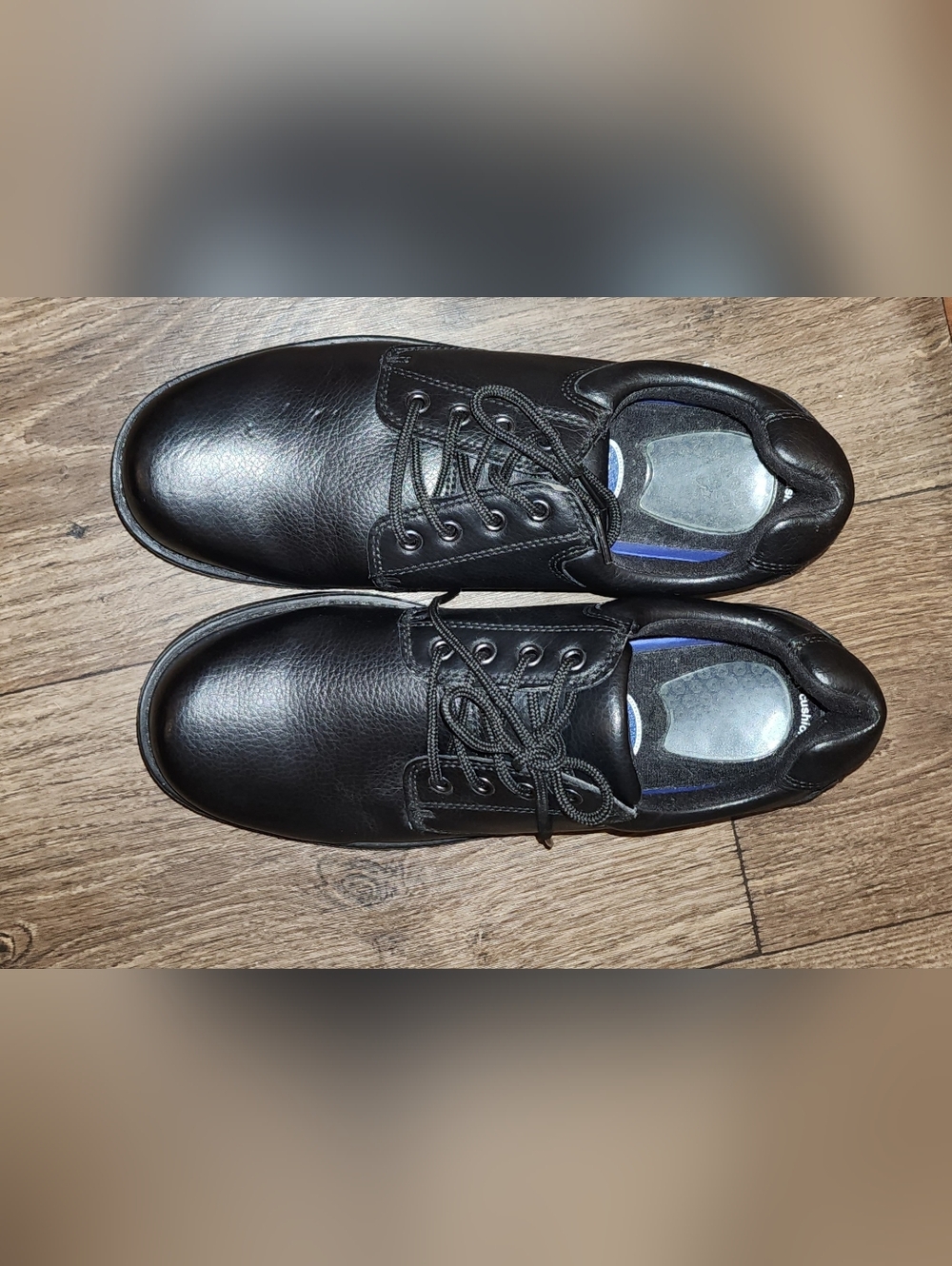 Dr Scholl's Black Leather Lace-Up Oil Resistant Slip Resistant Work Shoes 12W